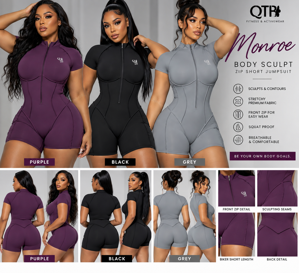 QTB Body Sculpt “Monroe” Zip Short Jumpsuit