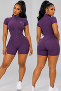 QTB Body Sculpt “Monroe” Zip Short Jumpsuit