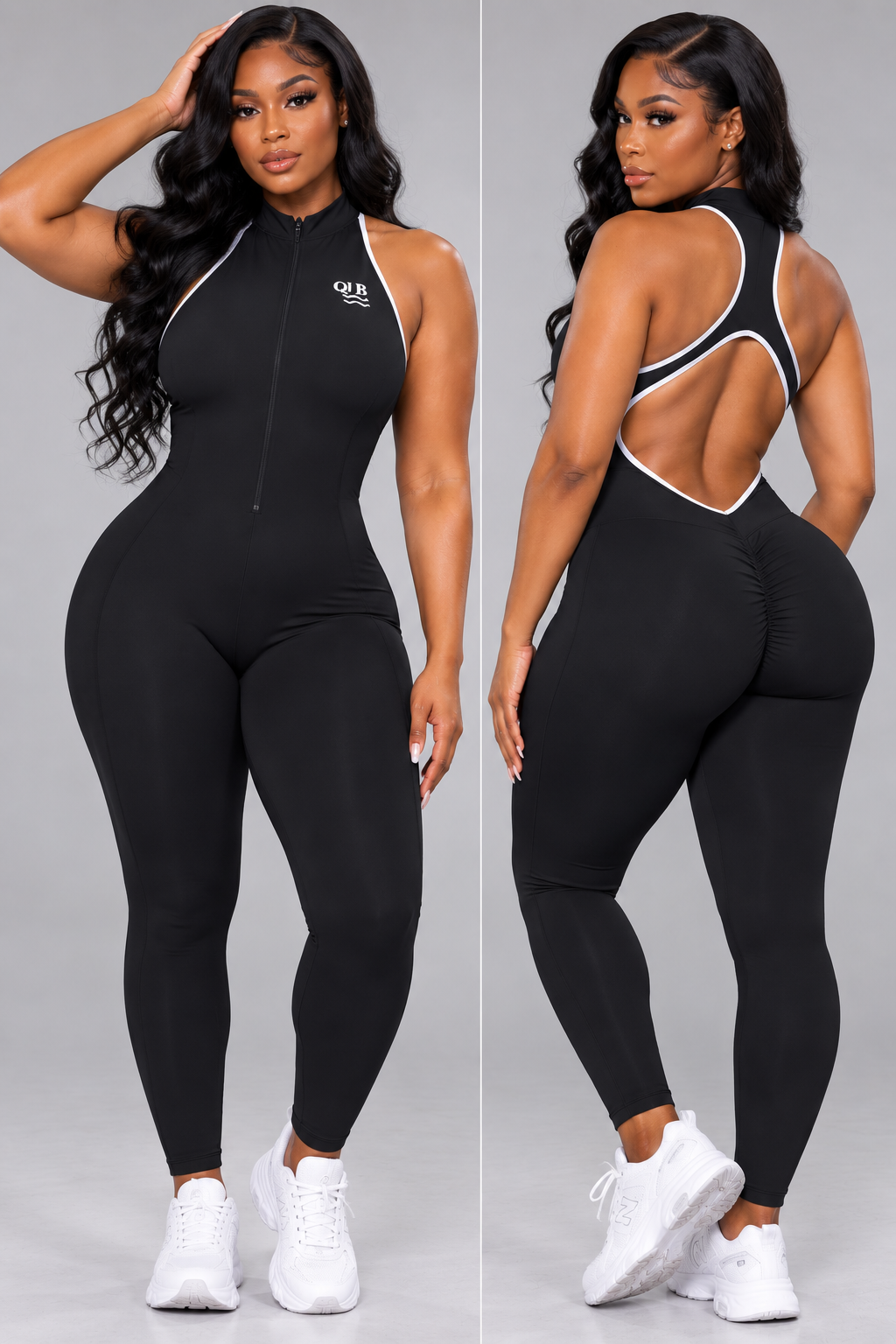 QTB Body Sculpt “Sasha” Open-Back Jumpsuit