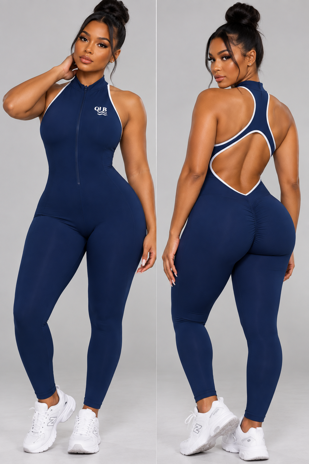 QTB Body Sculpt “Sasha” Open-Back Jumpsuit