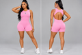 QTB Body Sculpt “Ari” Smooth Open-Back Short Jumpsuit